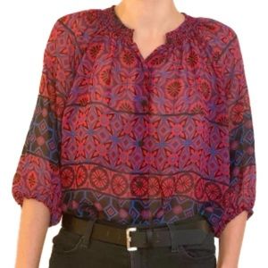 AQUA from Bloomingdale’s Purple Patterned Blouse